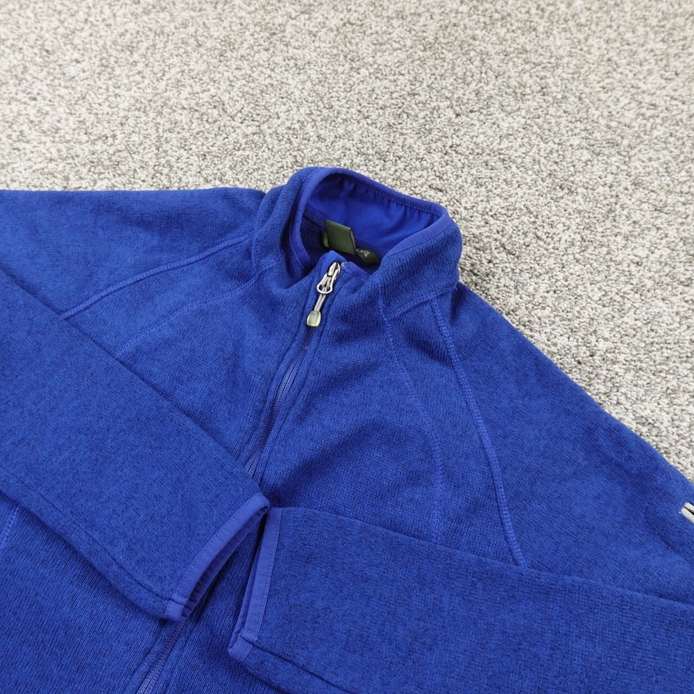 Eddie Bauer Jacket Womens M Blue Fleece‎ Full Zip Outdoor Hiking Coat Warm Trail